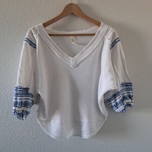 Free People Bubble Thermal Top Linen